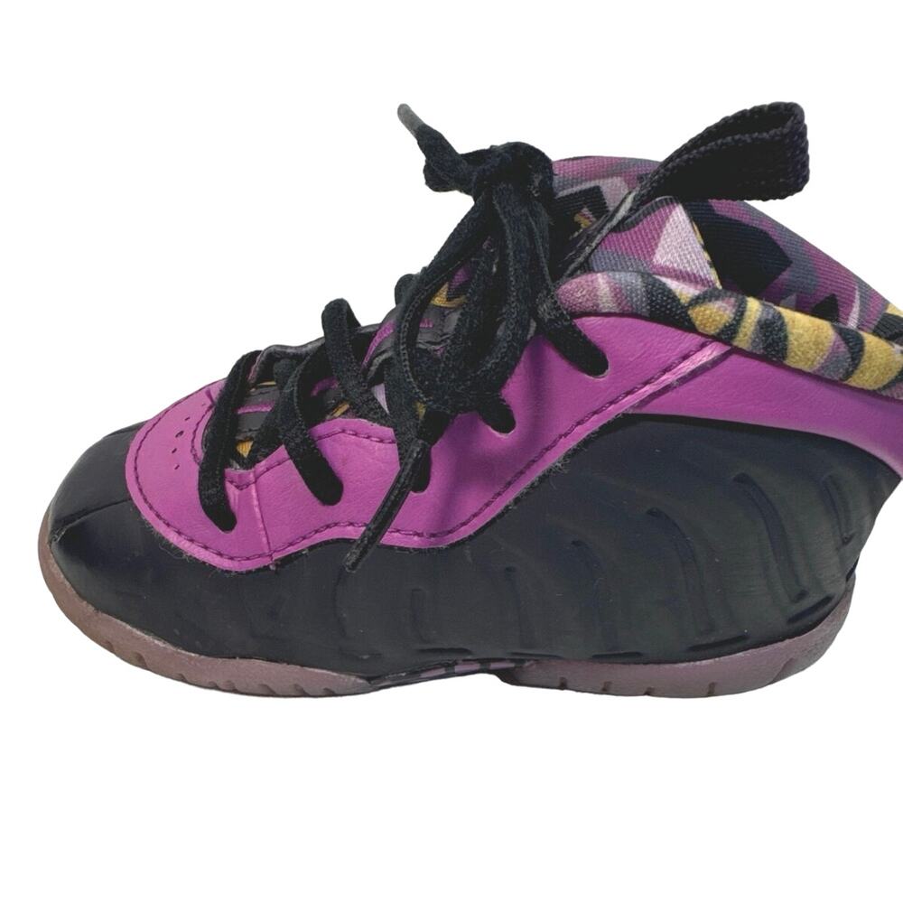 Nike Little Posite One Cave Purple Vivid Sulfur Kids Size 6C - Picture 3 of 5